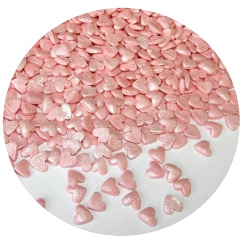 Posypka na tort serce serduszka dekoracje urodziny wesele różowy perła 30g